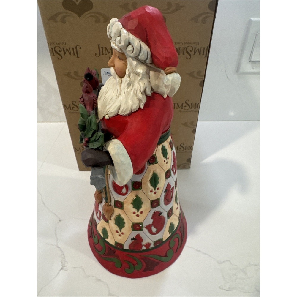 Jim Shore Birds Of A Feather Are Merry Together - Santa W/ Cardinal 2018 6001468 - Picture 2 of 8